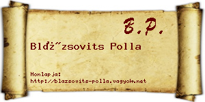 Blázsovits Polla névjegykártya